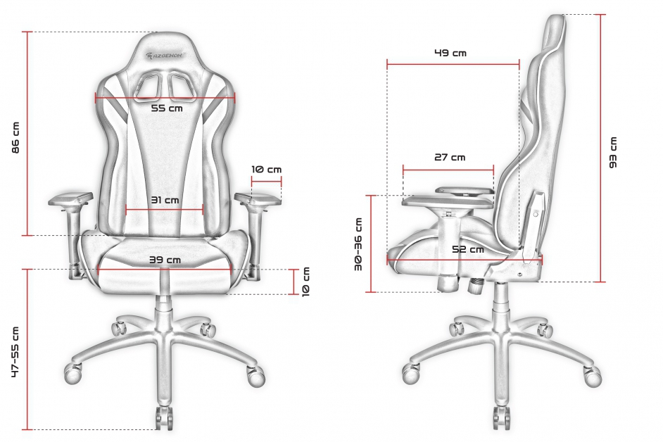 Dimension siège gamer Azgenon Z300